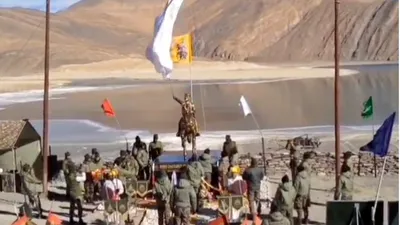 installation of shivaji statue in pangong tso sparks veterans  backlash over political symbolism
