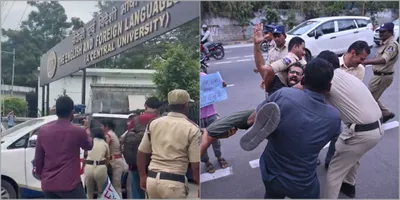 police crack down on student demonstrations against authorities  apathy at hyderabad s eflu