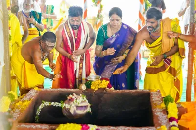 telangana cm revanth reddy  his ministers perform fire ritual to bring rains