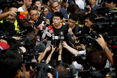 hong kong  activist joshua wong among three arrested before weekend protests