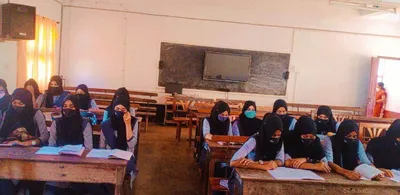  saffron controversy  not hijab controversy   muslim women protest across karnataka