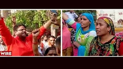 watch  protests outside jahangirpuri police station  accused s families called bangladeshi  rohingya