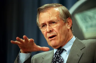 donald rumsfeld  upwardly absorption into the imperial hubris of the american foreign policy circle