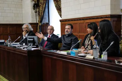 ‘india s democratic institutions under attack by rss  bjp’  rahul gandhi tells uk mps