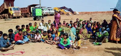 odisha  digging for talabira open cast mine continues despite wide scale protests