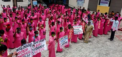 as covid 19 sweeps karnataka  asha workers  ayush doctors strike for better pay