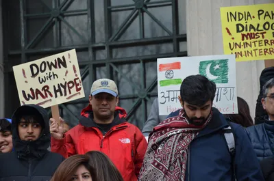at boston march  protestors urge india  pak to maintain peace