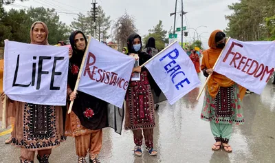 kin of  disappeared  baloch men stage indefinite sit in to protest govt inaction