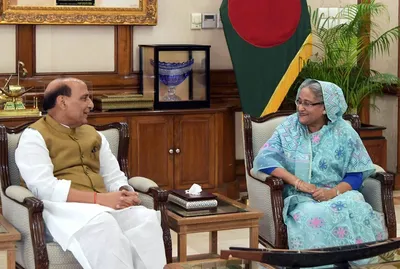 rajnath singh  bangladesh pm sheikh hasina discuss  issues of mutual interest 