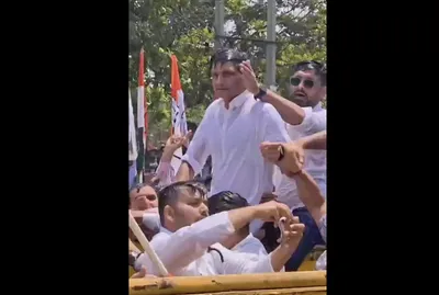 haryana  police use water canons  lathi charge to disperse protests against neet paper leak