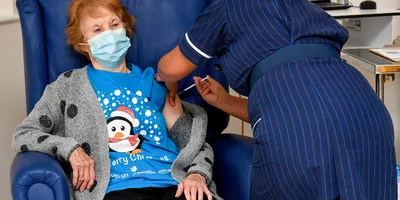 one year later  first person to get fully tested covid 19 shot urges people to get vaccinated