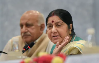 india does not agree with trump s  me first  approach  swaraj