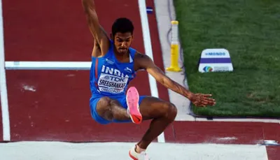 commonwealth games  sreeshankar wins silver in men s long jump