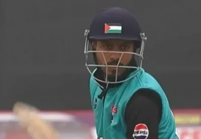 police summon kashmiri cricketer for wearing palestine flag on helmet in jammu match