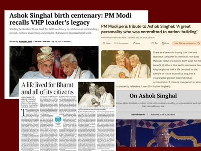 why did leading newspapers publish modi’s tribute to ashok singhal 