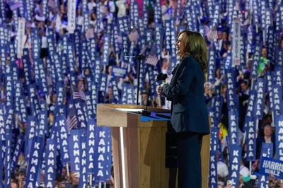 kamala harris formally accepts democrats  presidential nomination