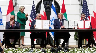 breaking taboo  uae  bahrain sign formal agreements with israel at white house