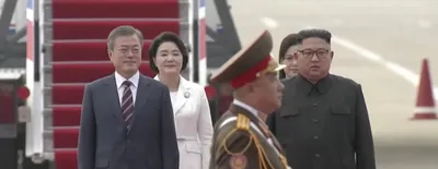 kim jong un and moon jae in parade through pyongyong ahead of nuclear talks