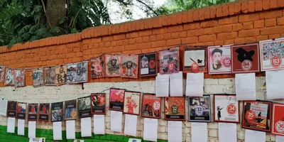 on delhi designer s posters  every single day that kashmir has been under lockdown