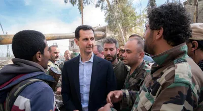 assad films himself driving to ghouta to demonstrate victory