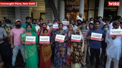 watch   connaught place  street vendors removed  protest for justice