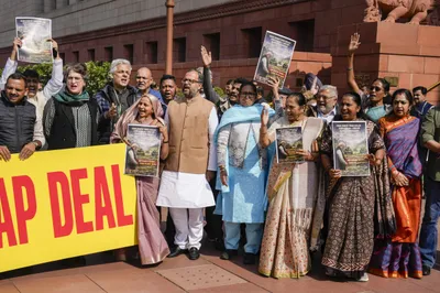 opposition accuses modi of  surrendering  to the us with  one sided  trade deal