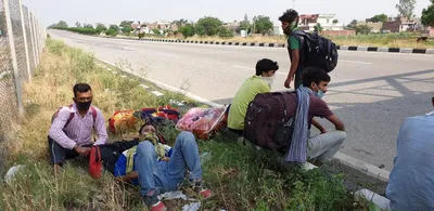 migrant workers in punjab continue long walk home  ask for government support