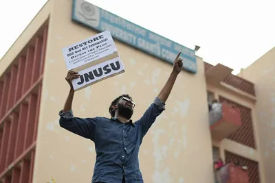 jnusu president says  virtual emergency  on campus  accuses admin of siding with abvp