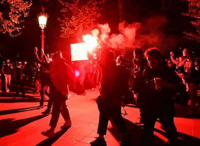 france  protests after macron s re election  riot police use teargas