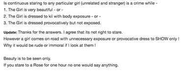 should staring be a criminal offence 