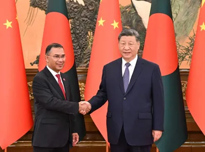 xi  tarique meet  china says it backs bangladesh efforts to  reject foreign interference 
