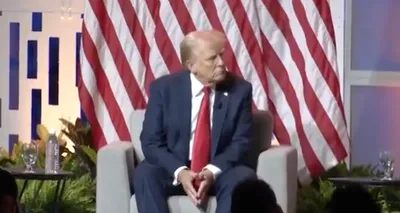 outrage as donald trump says kamala harris  turned black 