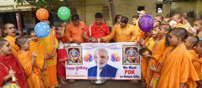 rightsideup  pomp and pageantry on modi s birthday   one nation  one language 