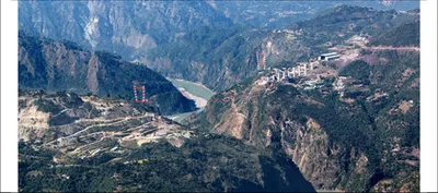construction on iconic chenab rail bridge stops  kashmir rail link project delayed further