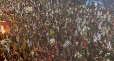 tens of thousands protest against netanyahu govt across israel s cities