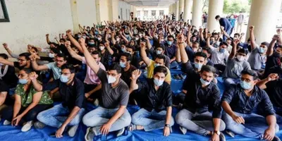 gujarat  1 500 resident doctors on day long strike over delay in neet counselling