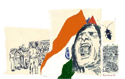 sowing hope under a state of siege  illustrations from delhi’s october protest