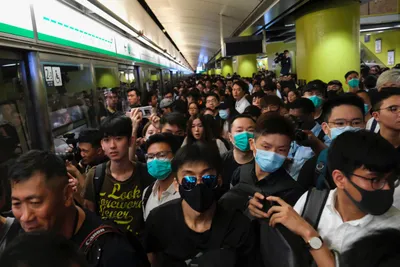 hong kong protesters disrupt train services  cause commuter chaos