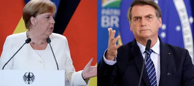 amazon fires  merkel  bolsonaro discuss aid over phone
