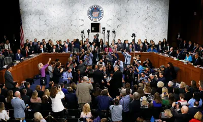 chaos reigns in the us senate hearing on brett kavanaugh  trump s supreme court pick