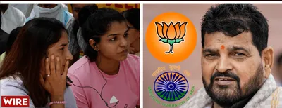 watch   wrestlers  protest   bjp is standing with its mp  not with the country s athletes 