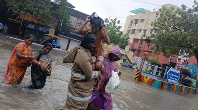 cyclone michaung  heavy rainfall floods parts of chennai  flights cancelled