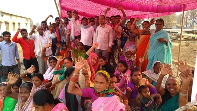 chhattisgarh farmers protest on rail tracks demanding jobs promised by railways