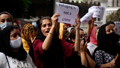 watch    wake up unhcr   afghan nationals protest in new delhi